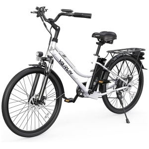 VARUN Electric Bike for Adults - 500W Electric Bicycle Up to 40 Miles, Removable Battery, 7-Speed, and Shock Absorber, Stylish 26" Ebike Suitable...