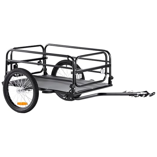 VEVOR Bike Cargo Trailer, 88/100/160 lbs Load Capacity, Heavy-Duty Bicycle Wagon Cart, Foldable Compact Storage with Universal Hitch