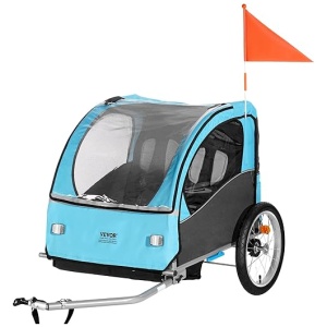 VEVOR Bike Trailer for Toddlers, Kids, Single and Double Seat, Supports up to 60/110 lbs, Tow Behind Foldable Child Bicycle Trailer with Universal...