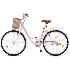 Viribus Beach Cruiser Bike for Women, 26 inch Womens Cruiser Bike, Womens Bike with Basket 1 Speed, Beach Cruiser Bike for Short Women, Step...
