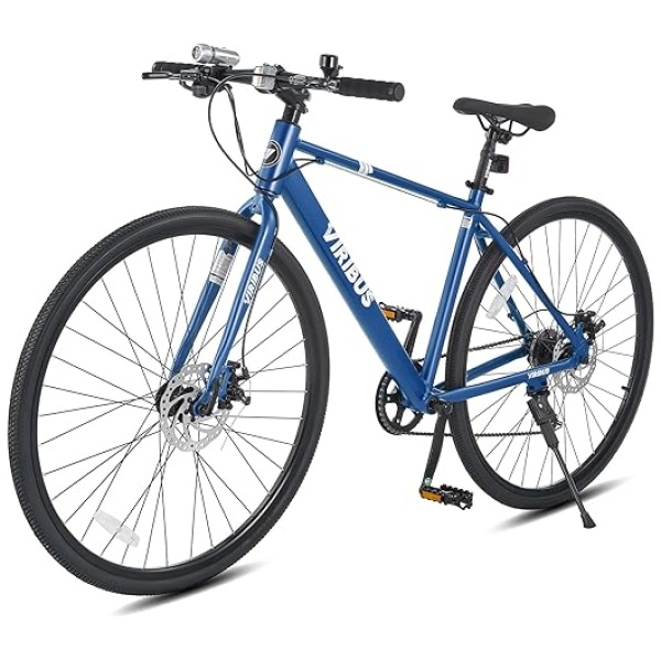 Viribus Hybrid Bike, 28 inch Adult Bike, Womens Mens Bike Bicycle with Lightweight Aluminum Frame, 700C Bicycle with 7 Speed Derailleur, Road Bike,...
