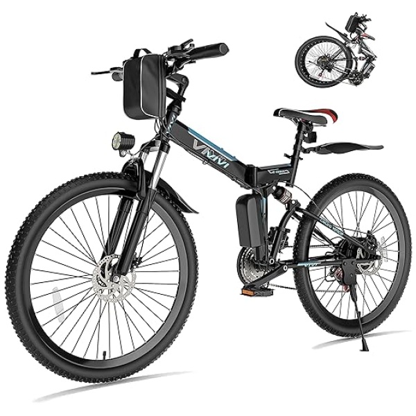 Vivi Electric Bike for Adults Foldable 500W (Peak 750W) Electric Mountain Bike 26'' Commuter Ebike 20MPH Adult Electric Bicycles with Removable...