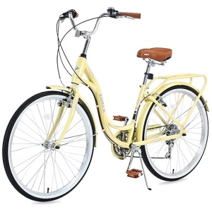 Womens Beach Cruiser Bike 26 Inch Bicycles for Women Adjustable Seat Bike, 7 Speed Commute Bike for Women Adults, Complete Cruiser Bikes Womens...