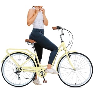 Women's Beach Cruiser Bike 26 Inch Bicycles for Women, Commute Bike for Women Adults with 7 Speeds & Adjustable Seat, Complete Cruiser Bikes...