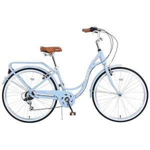 Women's Cruiser Bicycle 26 Inch, 7 Speeds Beach Cruiser Bike for Women, High Carbon Steel Frame Ladies Bicycle with Rear Rack, Commute Bike for...