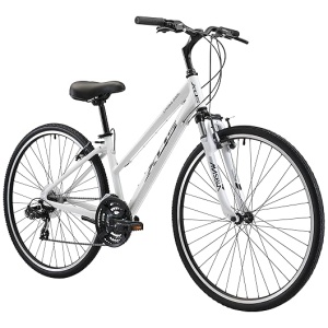 XDS Women's Cross 200 21-Speed Step-Through Hybrid Bicycle, 44 cm, White