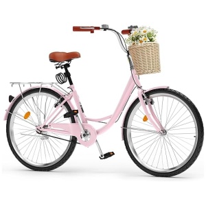 YITAHOME 24 & 26 Inch Beach Cruiser Bike for Women, 1 & 7 Speed Commute Bike for Adults, Womens Bicycle with Adjustable Seat, Multiple Color