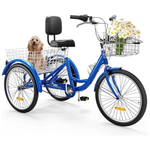 YITAHOME 7 Speed Adult Tricycle, 24 & 26 Inch 3 Wheel Bikes, Trike Bike for Adults with Removable Baskets, Cruiser Bike for Seniors Women Men...