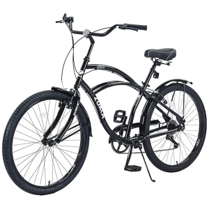 ZUKKA 26 Inch Beach Cruiser Bike 7 Speed Hybird Cruiser Bike Steel Frame Bicycles for Men Women, Multiple Colors
