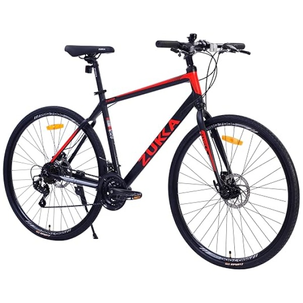 ZUKKA 700C Road Bike 21 Speed Road Bike Alloy Frame Dual-Disc Brakes 700x32C Wheel Hybird Bike for Women Men Senior