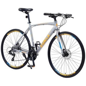 ZUKKA 700C Road Bike for Adult,24-Speed Unisex Hybrid Road Bicycle, Alloy Frame/Dual-Disc Brakes/Multiple Colors(US in Stock)