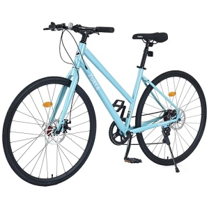 ZUKKA 700C Road Bike for Adult Shimano 7 Speed Road Bike Hybrid Road Bicycle Carbon Steel Frame/Dual-Disc Brakes/Multiple Colors